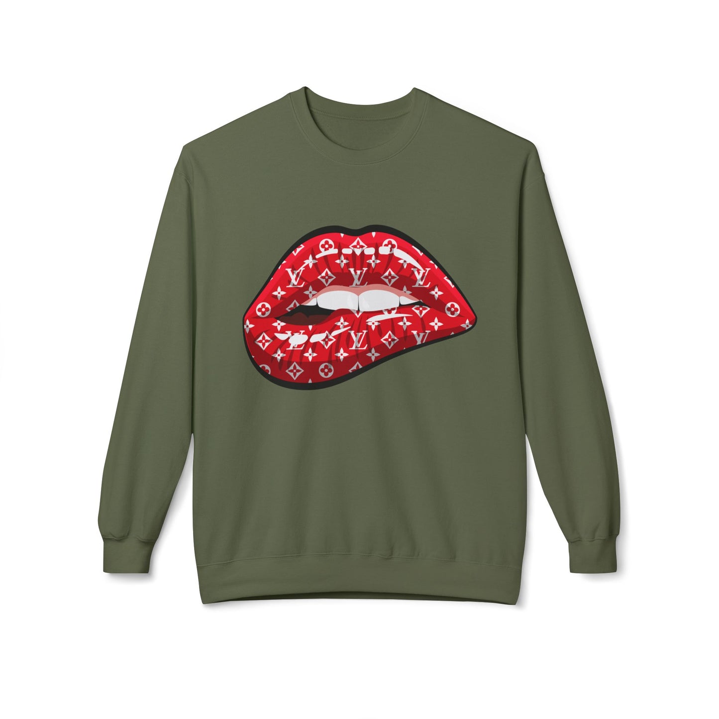 Red Monogram Lip Crewneck Sweatshirt