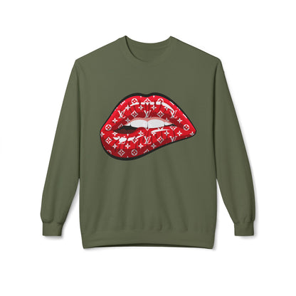 Red Monogram Lip Crewneck Sweatshirt