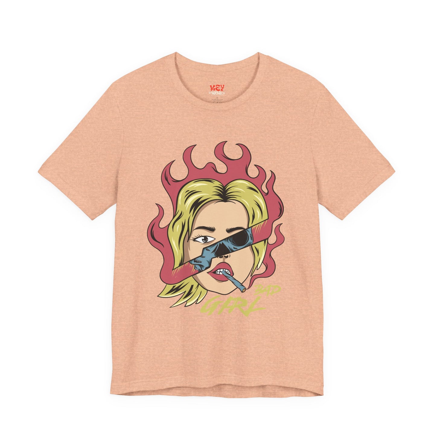 Bad Girl Pop Art Tee — Retro Flaming Blonde Graphic T-Shirt