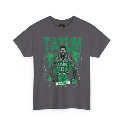JT Boston Celtics Unisex Heavy Cotton Tee - Tatum Graphic Shirt, Sports Apparel, Basketball Fan Gear, Gift for Celtics Fans, Casual Wear