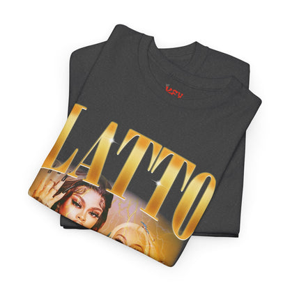 Latto Graphic Tee — 'LATTO' Gold Portrait Band T-Shirt
