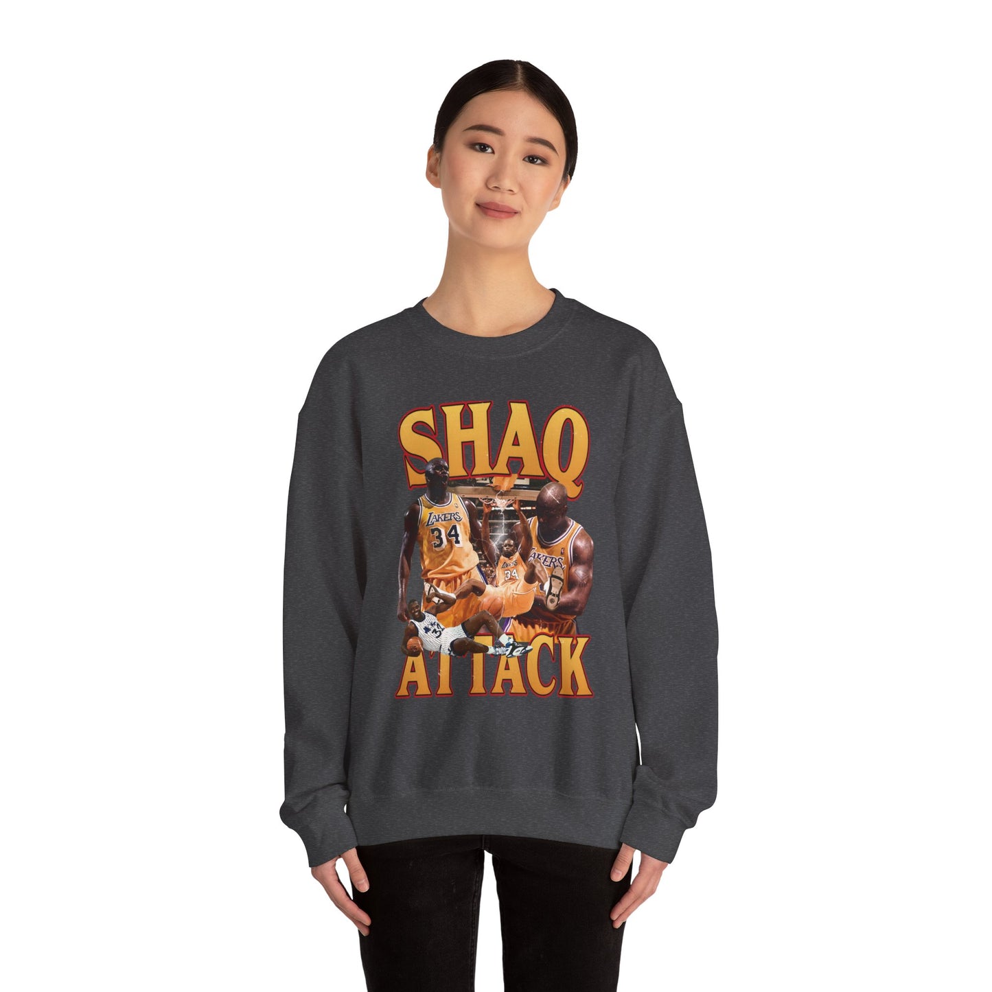 Shaq Attack Crewneck Sweatshirt, Basketball Apparel, Unisex Streetwear, Sports Fan Gift, Cozy Layering Essentials