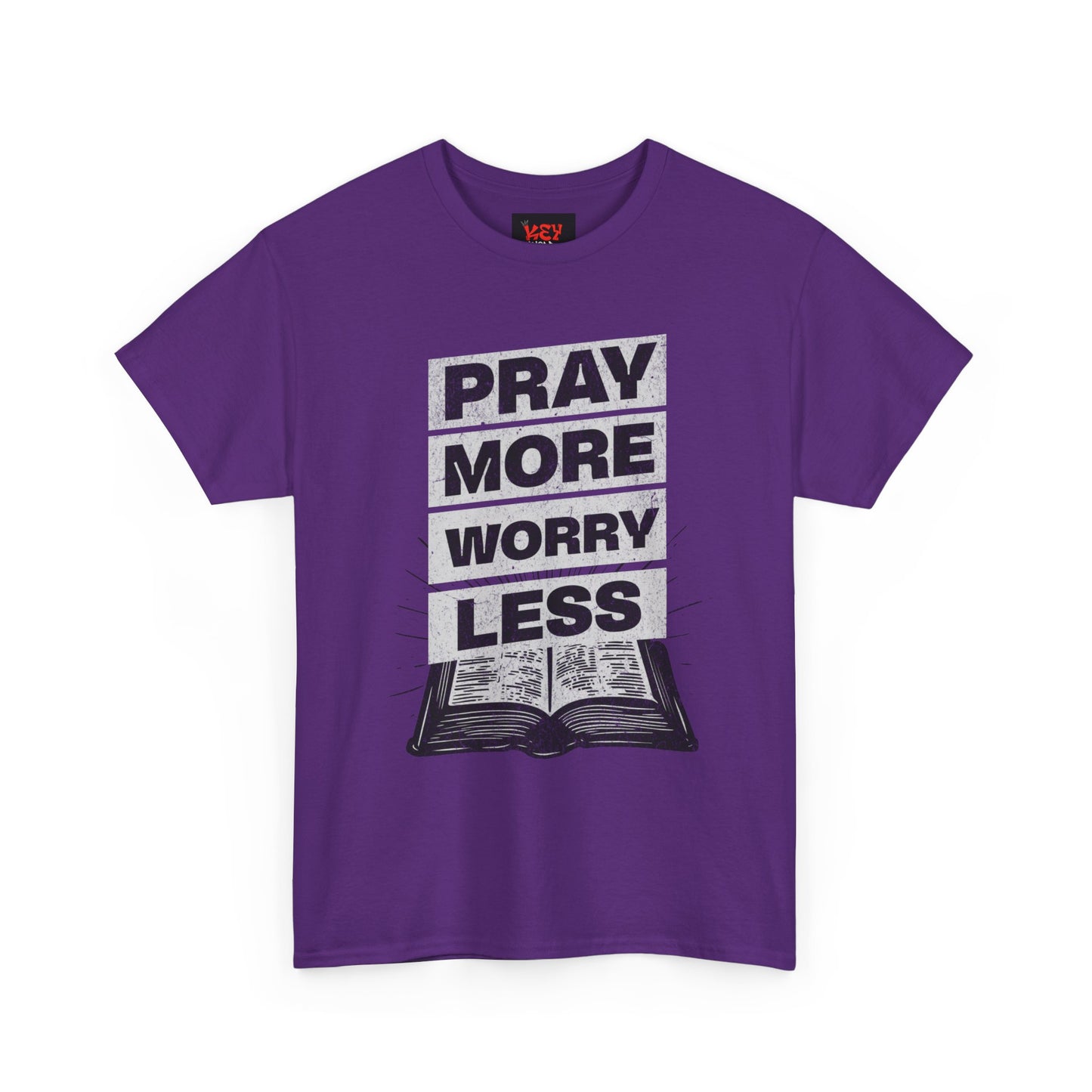 Pray More Worry Less T-Shirt — Inspirational Christian Tee with Bible Graphic