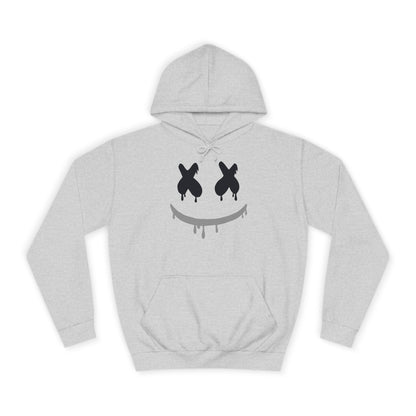 Marshmallow Smile Hoodie — Drip Smiley Face Graphic Streetwear Pullover