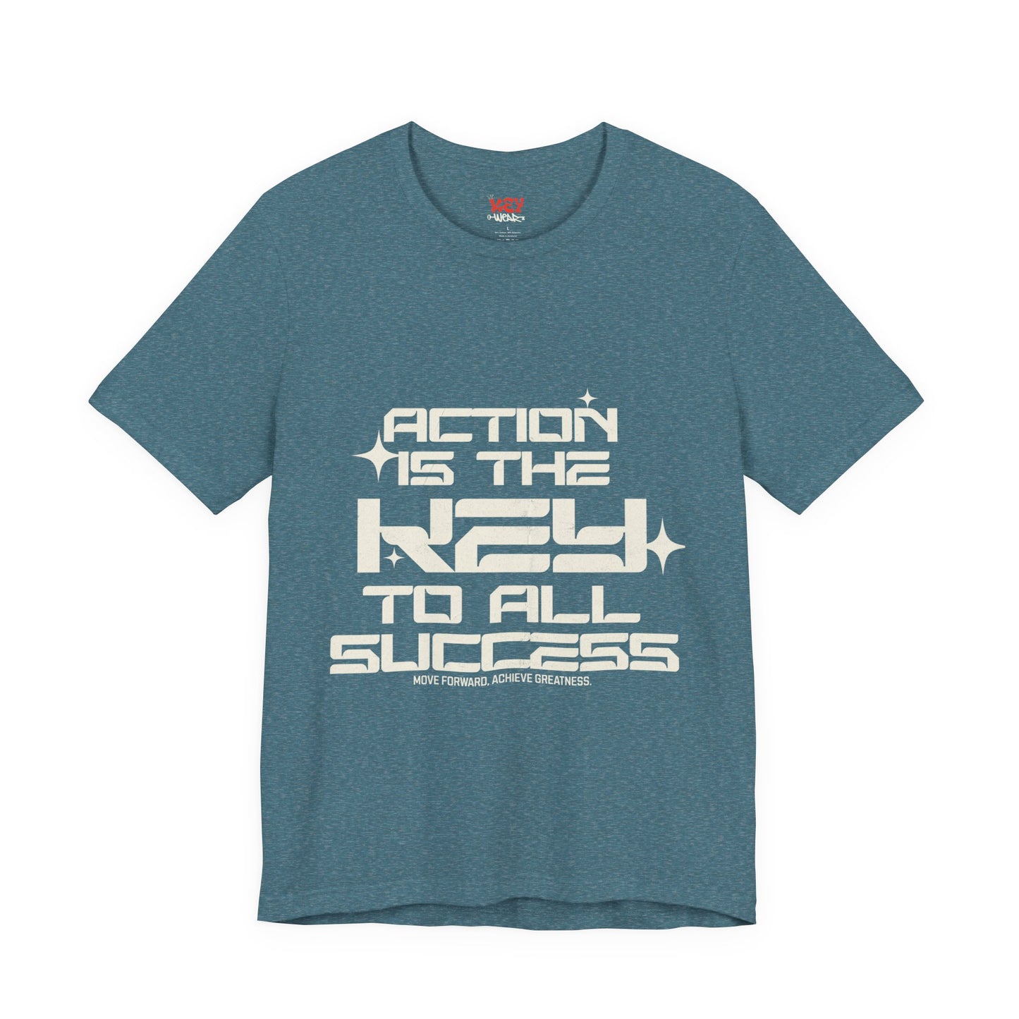 Motivational Unisex Tee: 'Action is the Key to All Success'