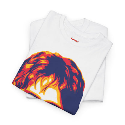 John Graphic Portrait Tee — Retro Psychedelic Face Design