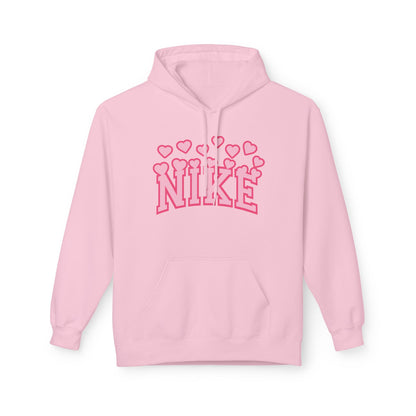 Pink Heart 'Nike' Hoodie — Cute Retro Logo Pullover