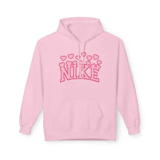 Pink Heart 'Nike' Hoodie — Cute Retro Logo Pullover