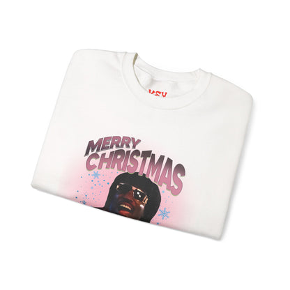 Pinky Christmas Crewneck Sweatshirt — "Merry Christmas Nukka!" Retro Holiday Graphic