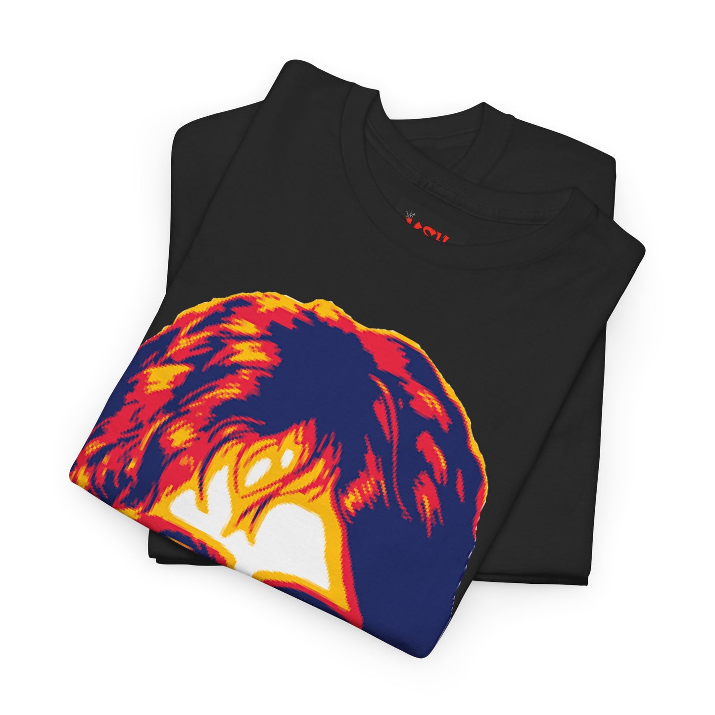 John Graphic Portrait Tee — Retro Psychedelic Face Design