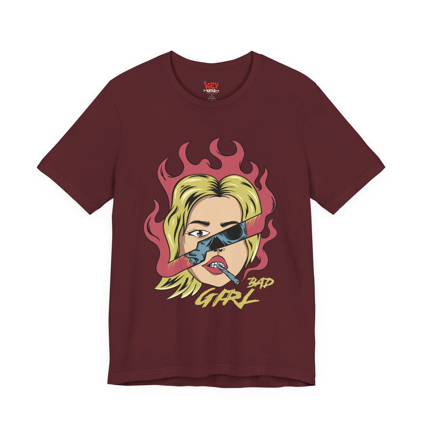 Bad Girl Pop Art Tee — Retro Flaming Blonde Graphic T-Shirt