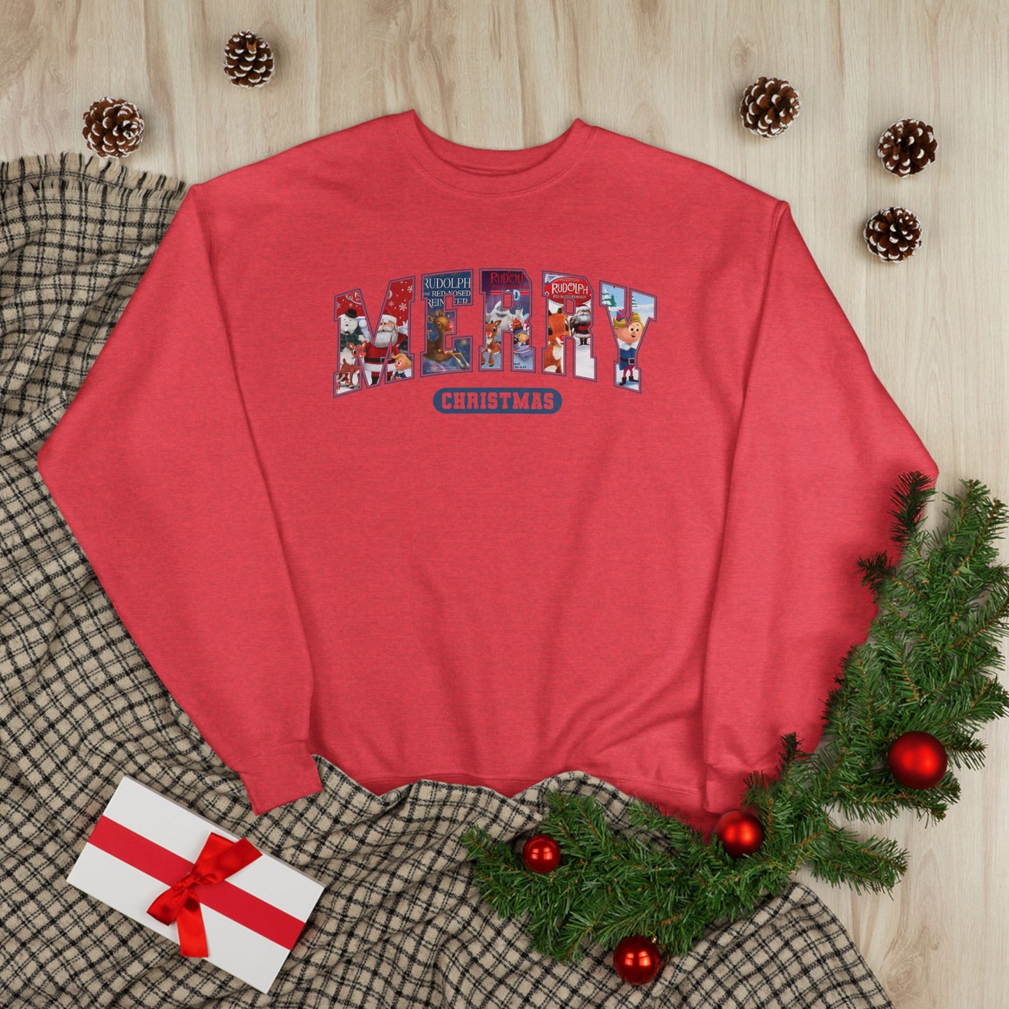 Merry Christmas Crewneck Sweatshirt — Festive Holiday Graphic Pullover