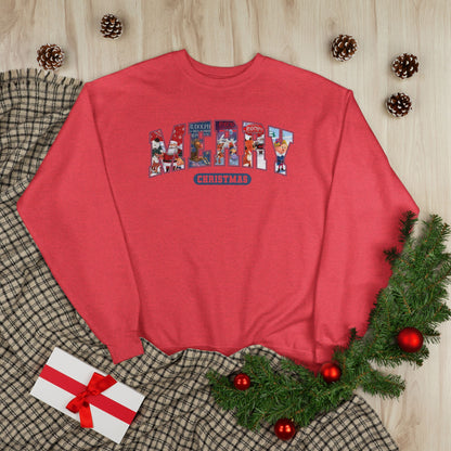 Merry Christmas Crewneck Sweatshirt — Festive Holiday Graphic Pullover