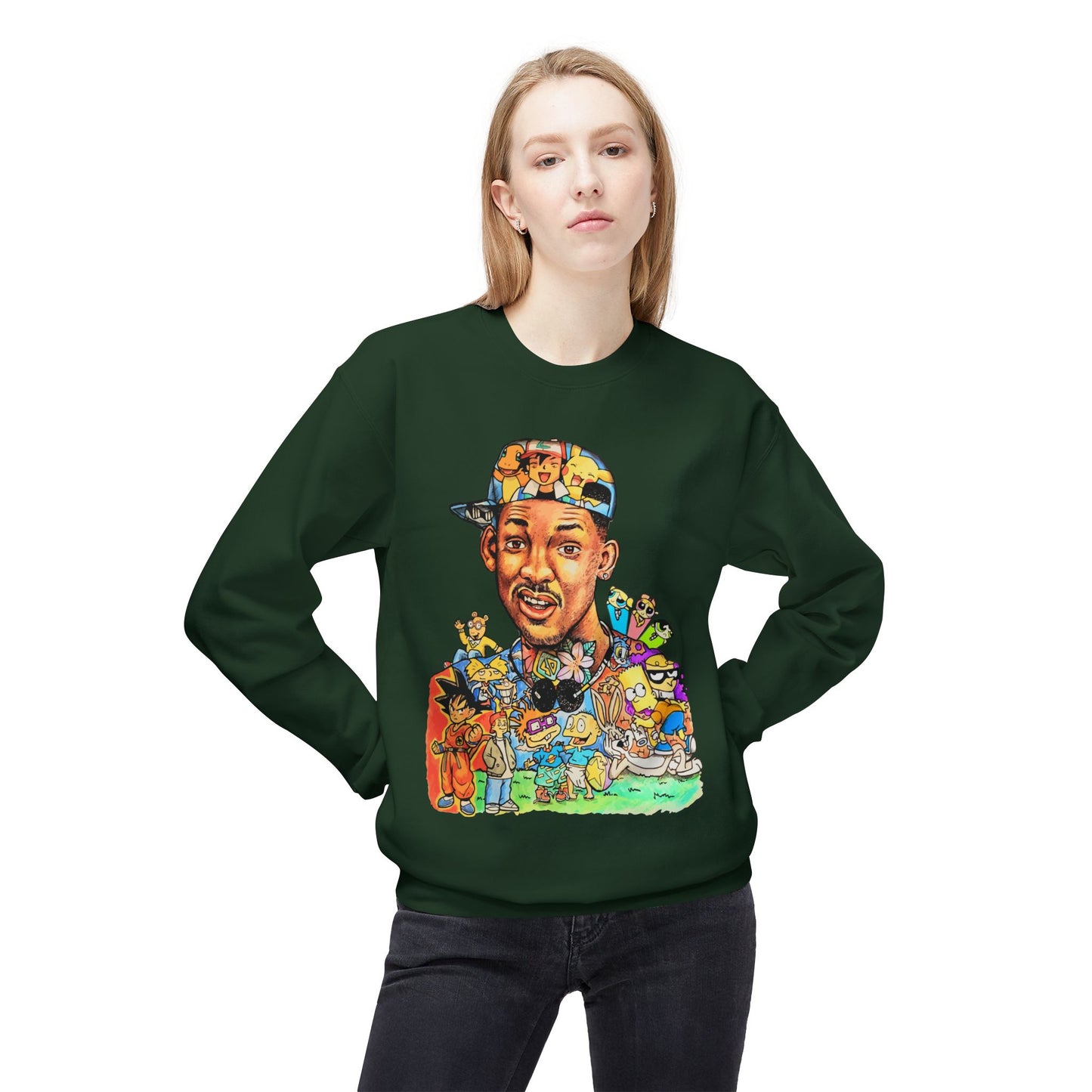 Retro ’90s Cartoon Portrait Crewneck Sweatshirt
