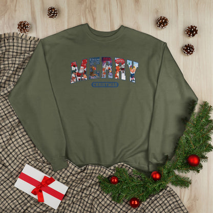 Merry Christmas Crewneck Sweatshirt — Festive Holiday Graphic Pullover