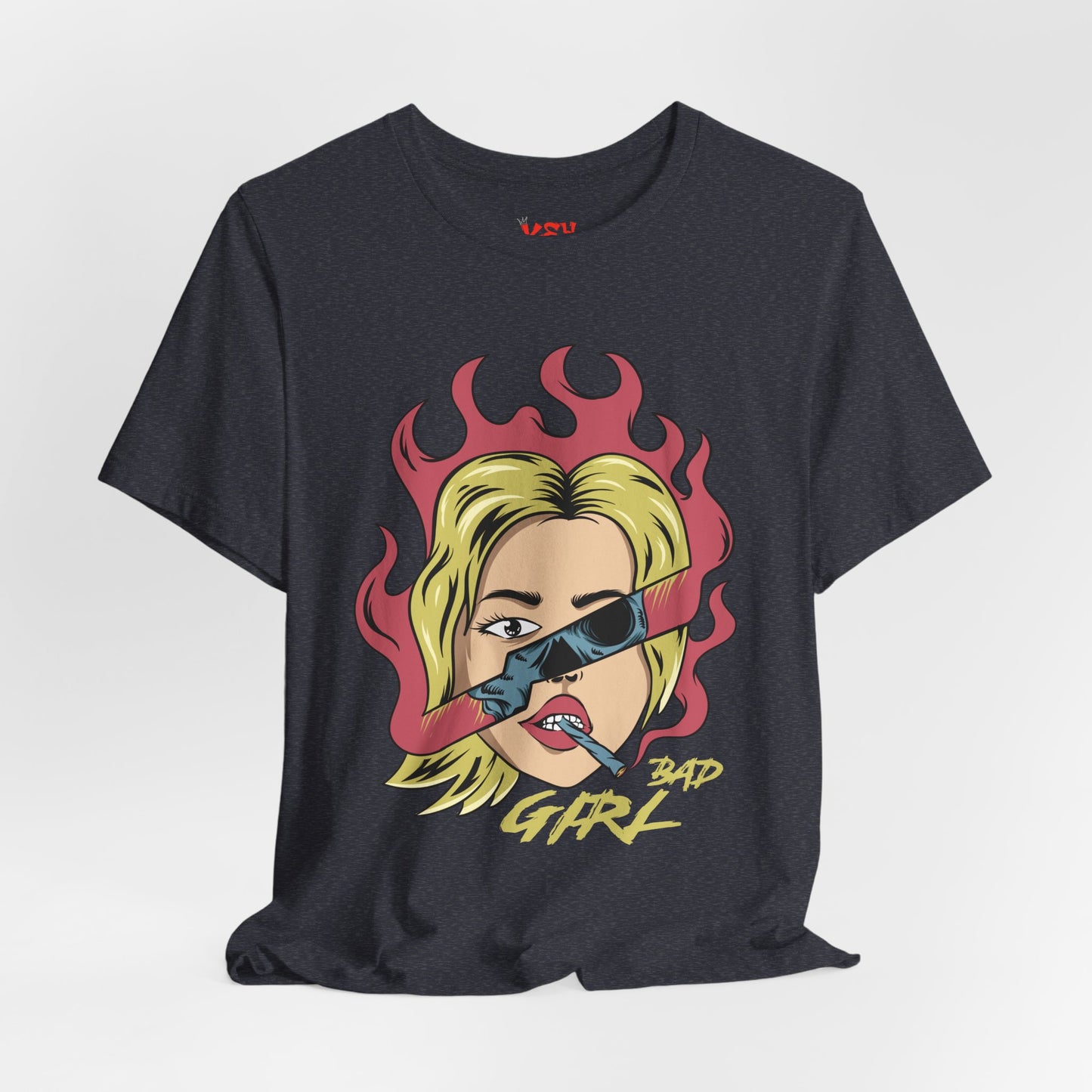Bad Girl Pop Art Tee — Retro Flaming Blonde Graphic T-Shirt