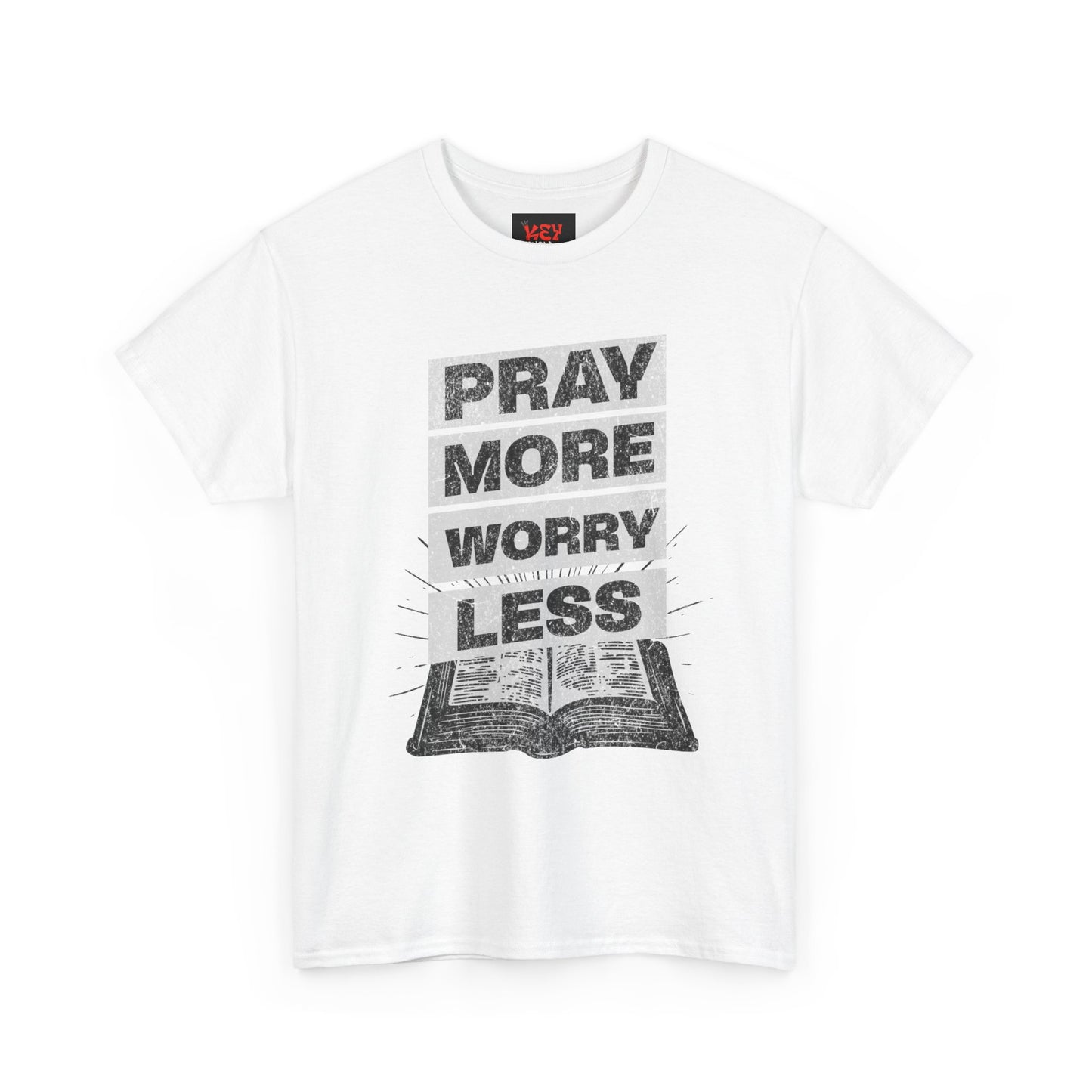 Pray More Worry Less T-Shirt — Inspirational Christian Tee with Bible Graphic