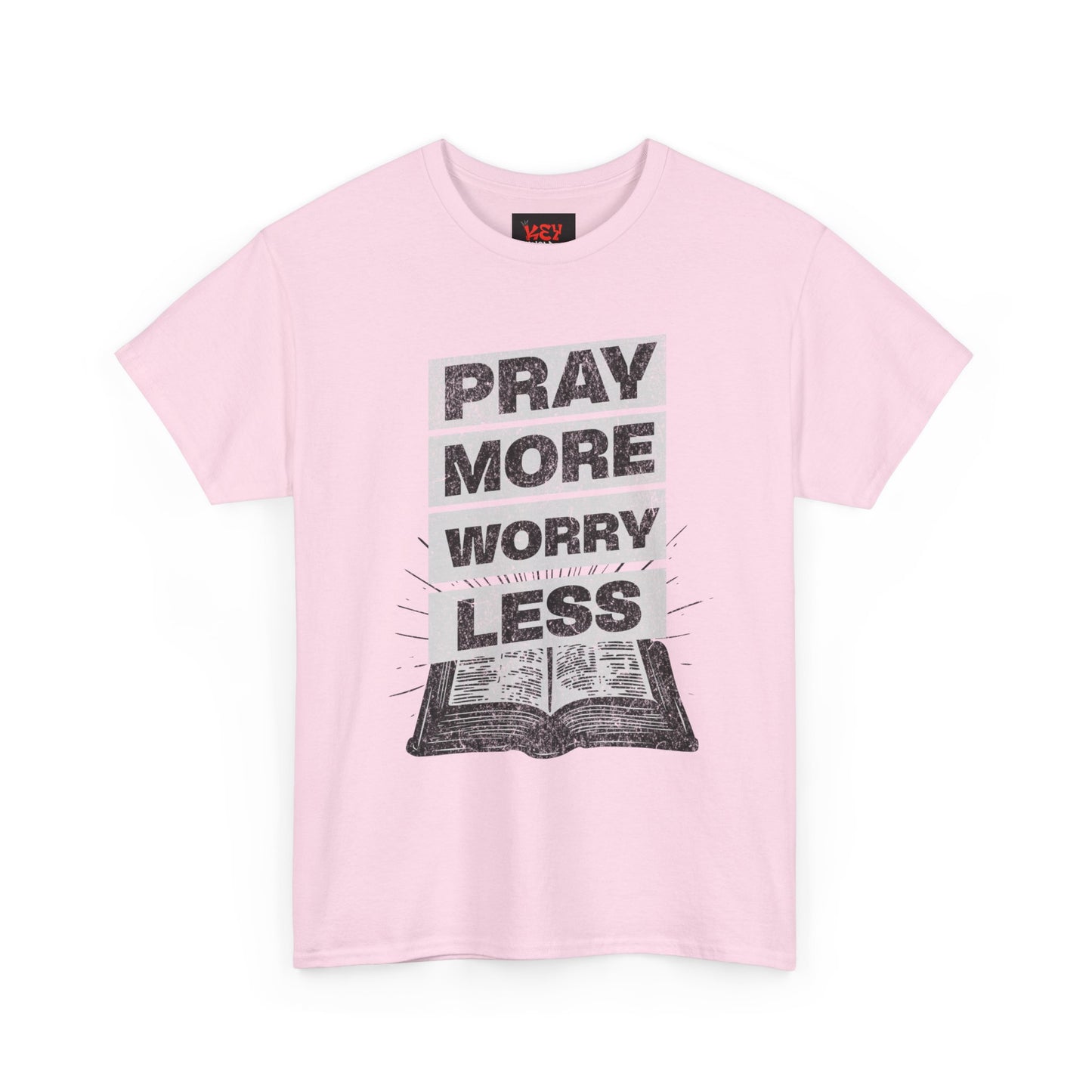 Pray More Worry Less T-Shirt — Inspirational Christian Tee with Bible Graphic