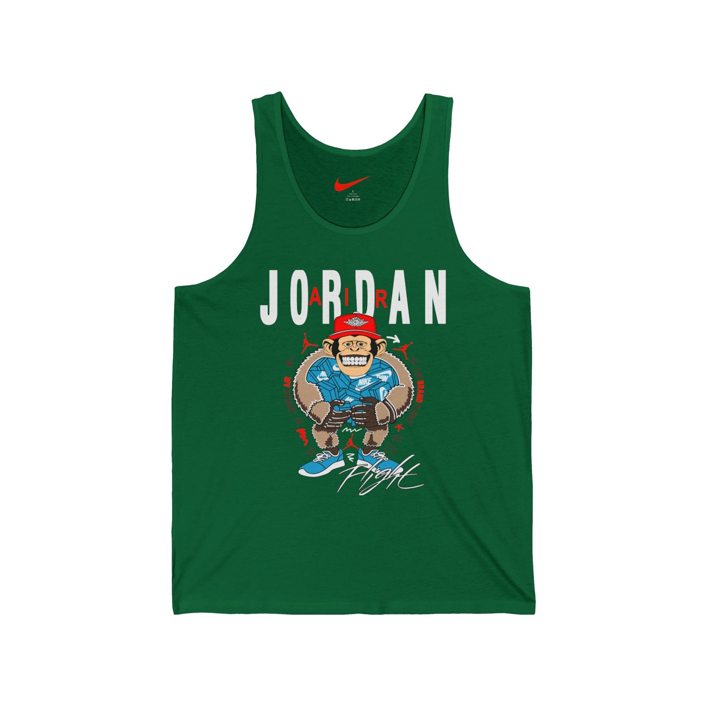Jordan Monkey Player Tank Top — Retro Basketball Graphic Jersey Tank