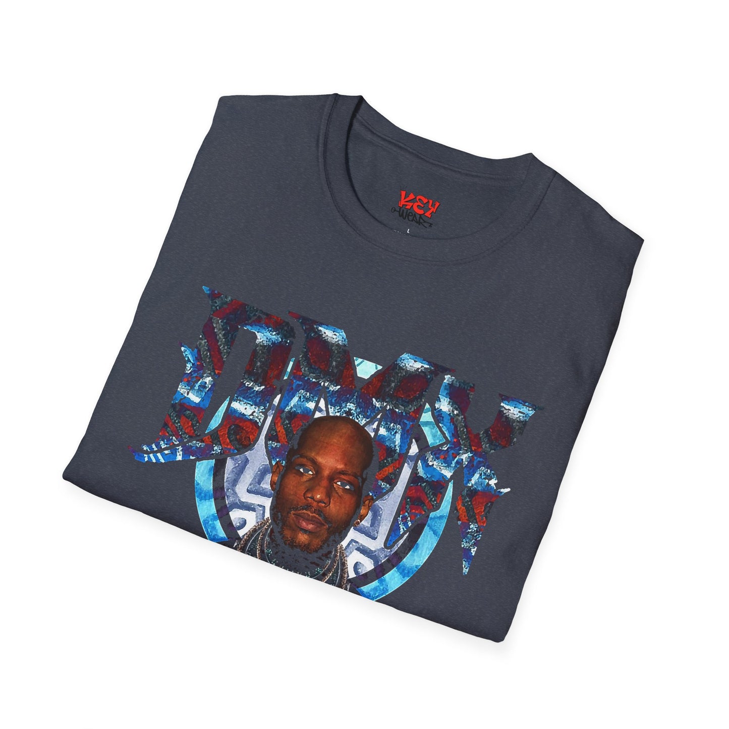 DMX Graphic Tee — Bold Portrait & Tribal Shield Design