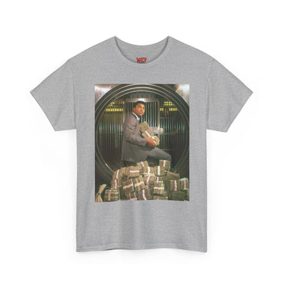 Ali Money Vault Graphic Tee — Vintage Heist Money Pile T-Shirt