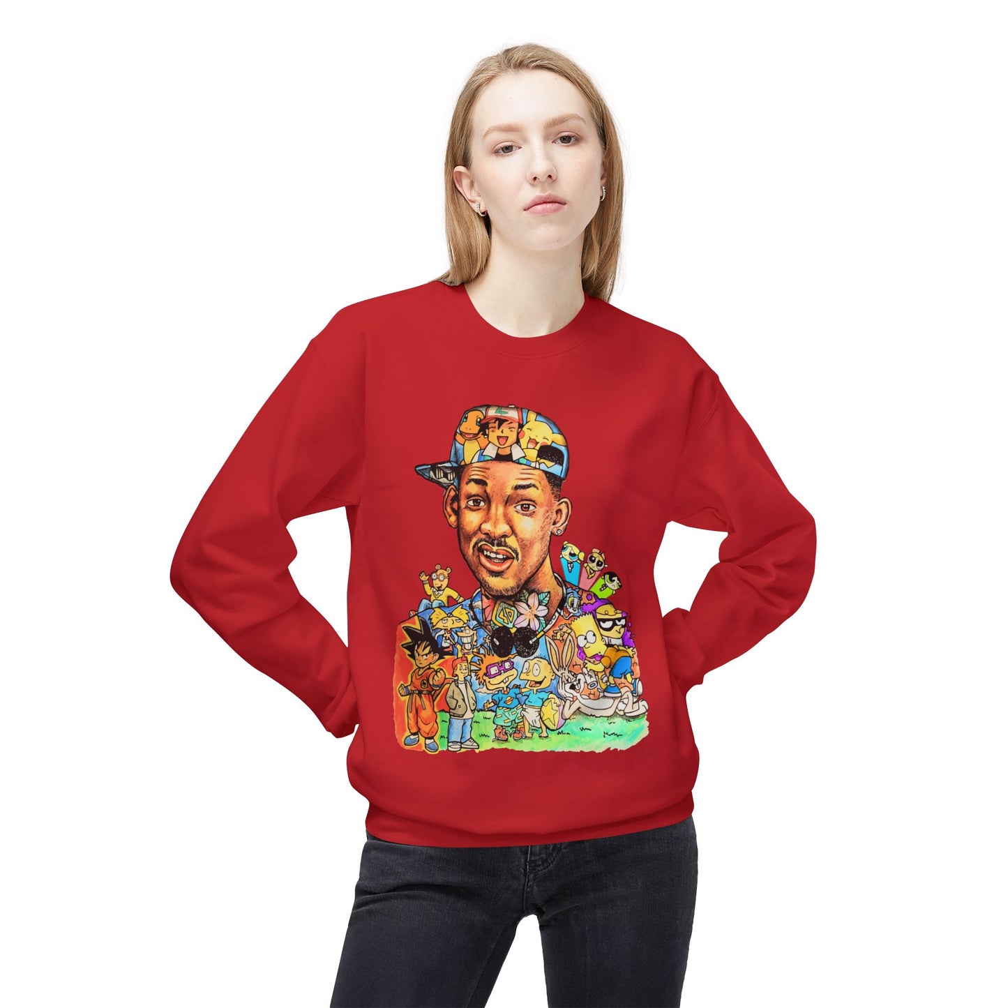 Retro ’90s Cartoon Portrait Crewneck Sweatshirt