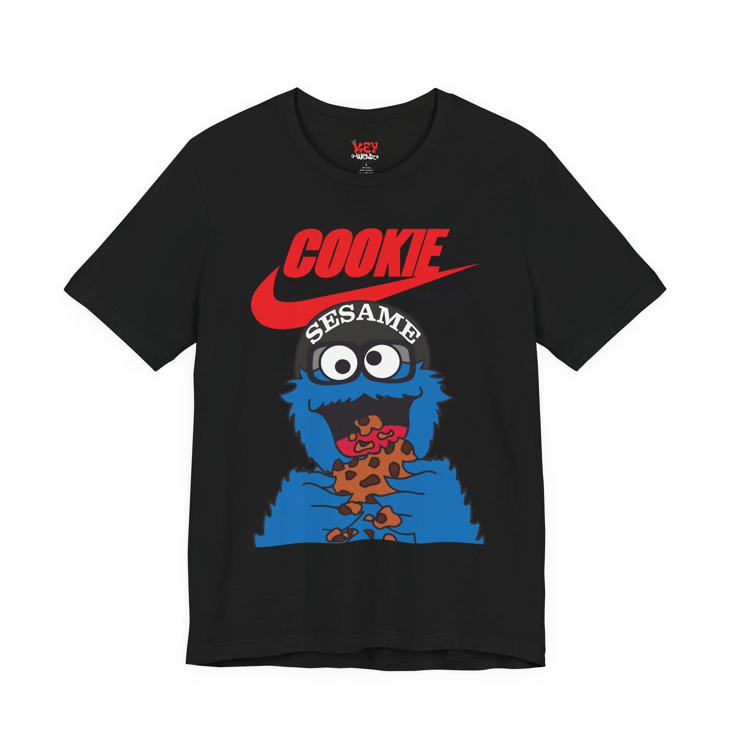 Cookie Monster Graphic Tee — "Cookie" Logo & Bite-Ready Sesame Design