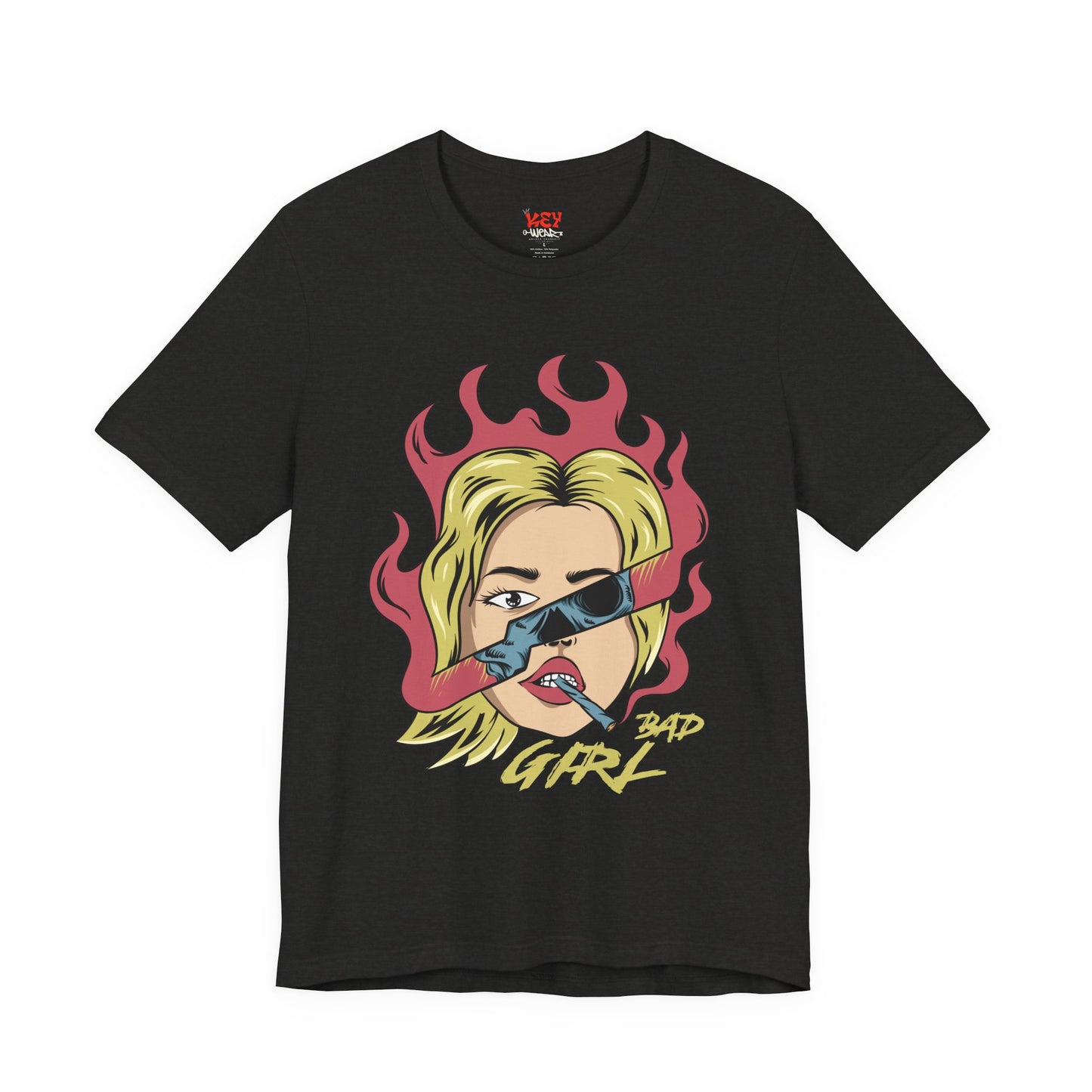 Bad Girl Pop Art Tee — Retro Flaming Blonde Graphic T-Shirt