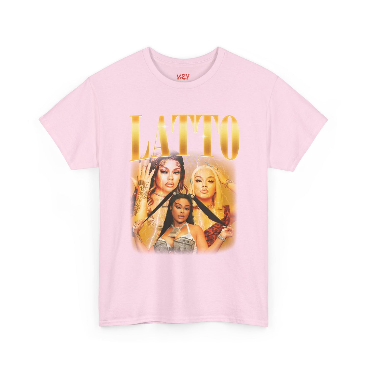 Latto Graphic Tee — 'LATTO' Gold Portrait Band T-Shirt