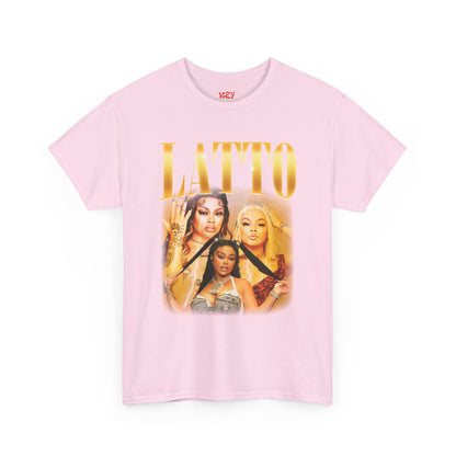 Latto Graphic Tee — 'LATTO' Gold Portrait Band T-Shirt