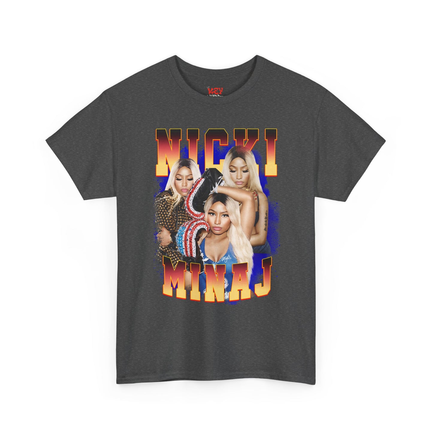 Nicki Graphic Tee — Retro Gradient Name and Portrait Collage