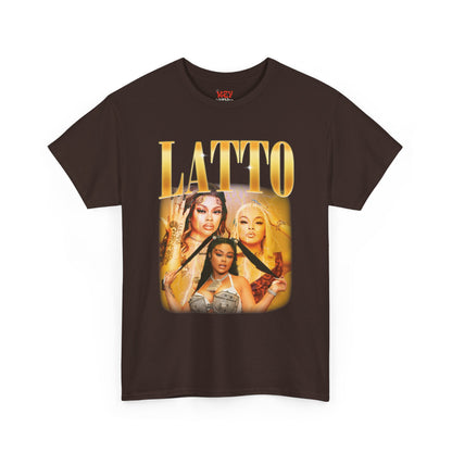 Latto Graphic Tee — 'LATTO' Gold Portrait Band T-Shirt
