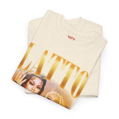 Latto Graphic Tee — 'LATTO' Gold Portrait Band T-Shirt
