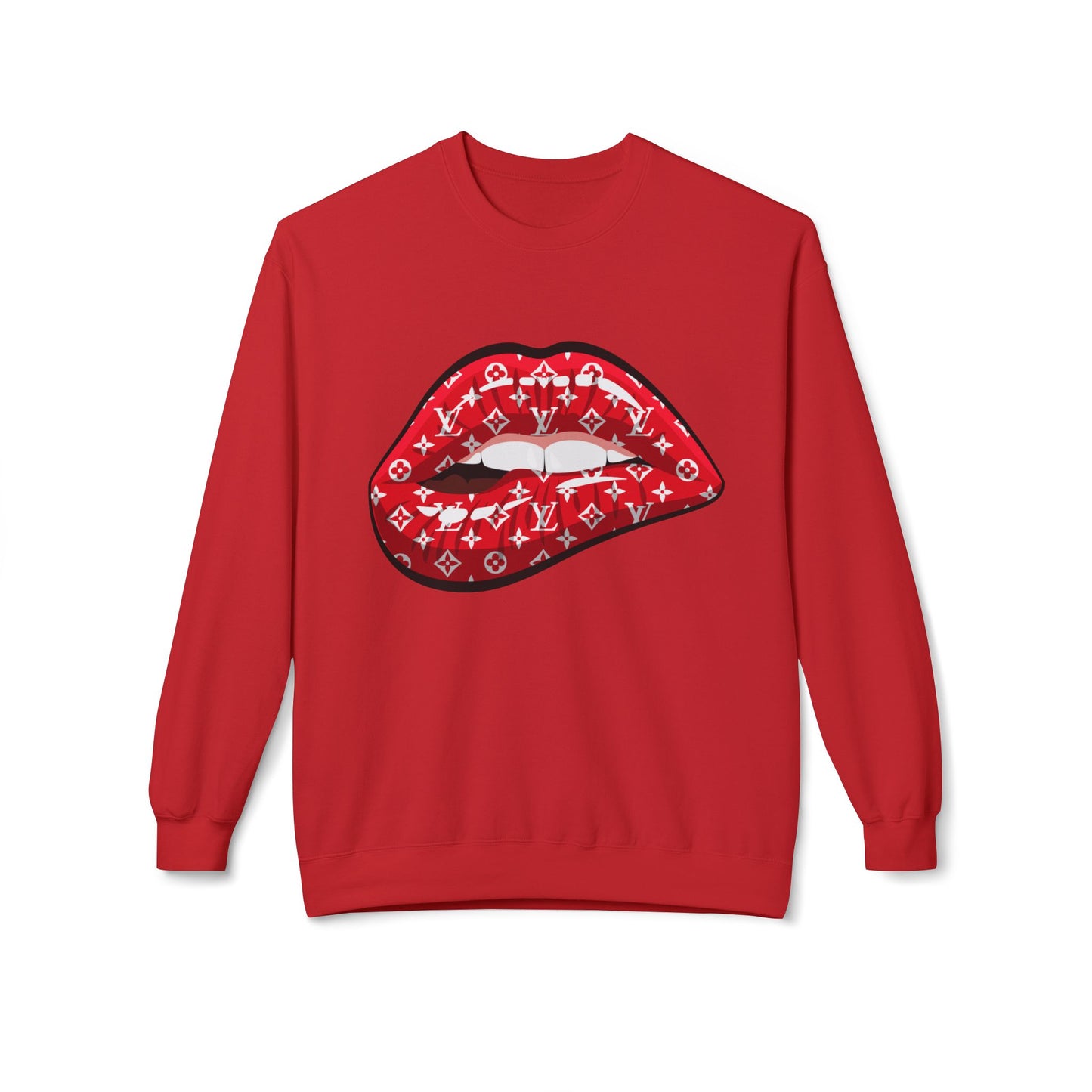 Red Monogram Lip Crewneck Sweatshirt