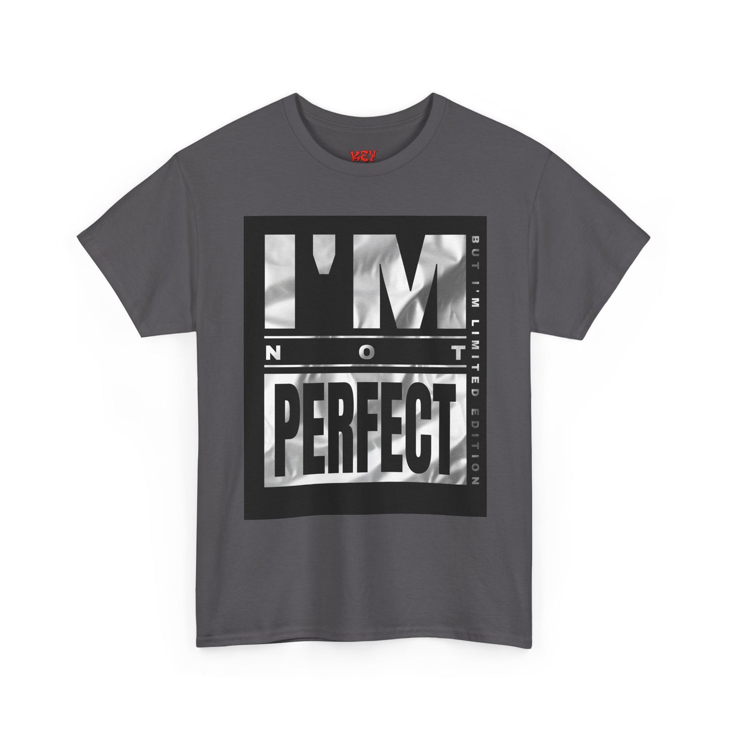 I'm Not Perfect Graphic Tee — Bold Monochrome Statement Shirt