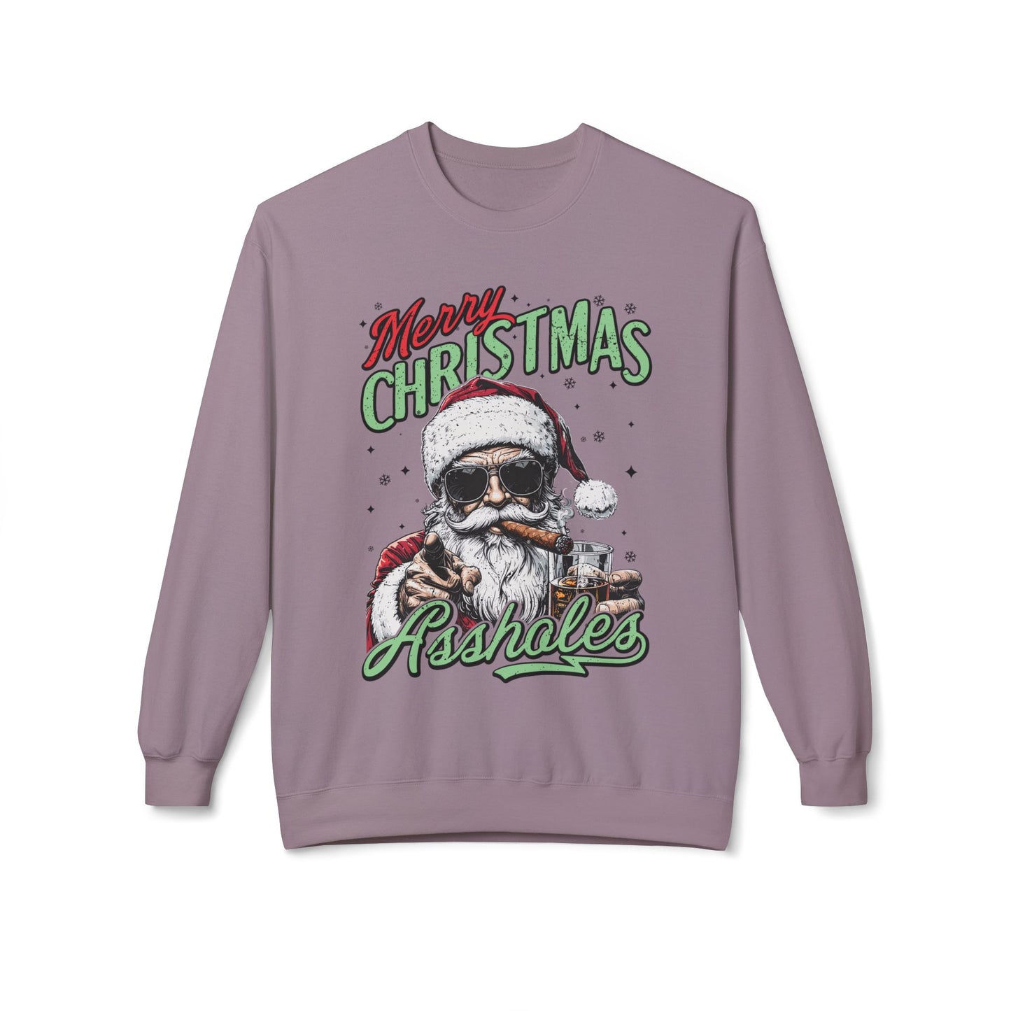 Merry Christmas A**holes Sweatshirt - Edgy Santa Holiday Crewneck