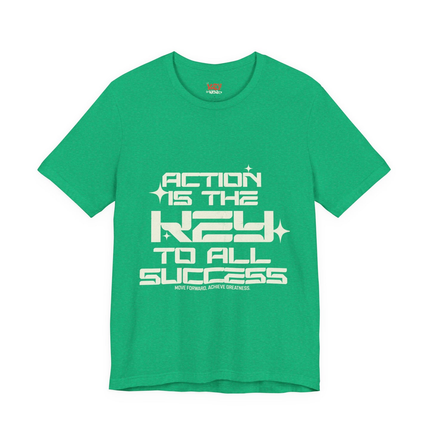 Motivational Unisex Tee: 'Action is the Key to All Success'