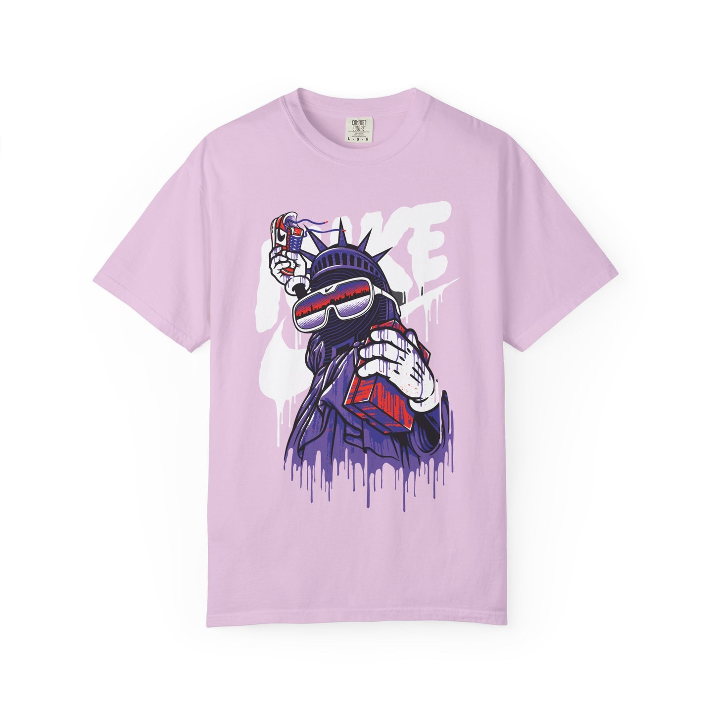 Retro Graffiti Statue of Liberty Illustration (’Like’ Spray Can)