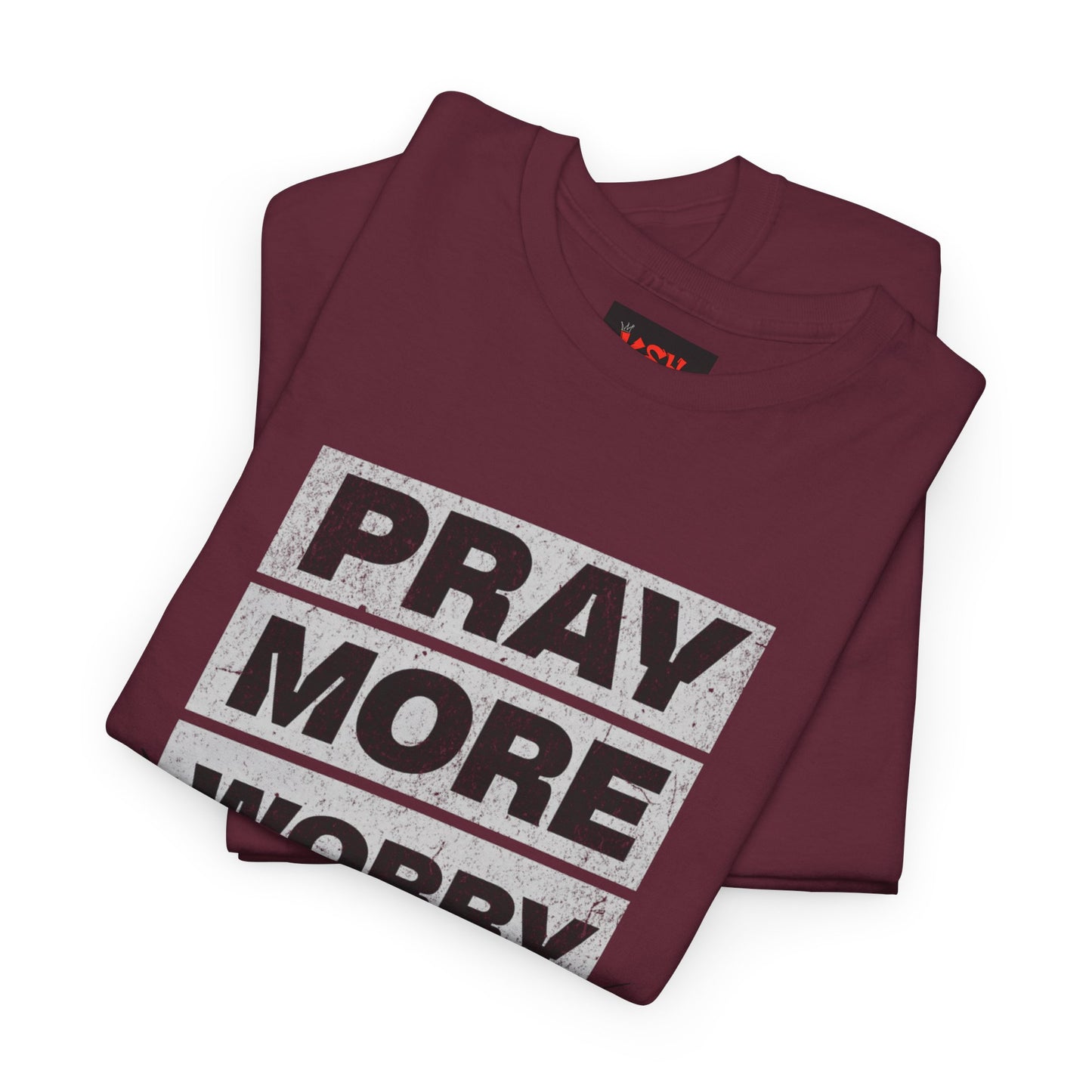 Pray More Worry Less T-Shirt — Inspirational Christian Tee with Bible Graphic