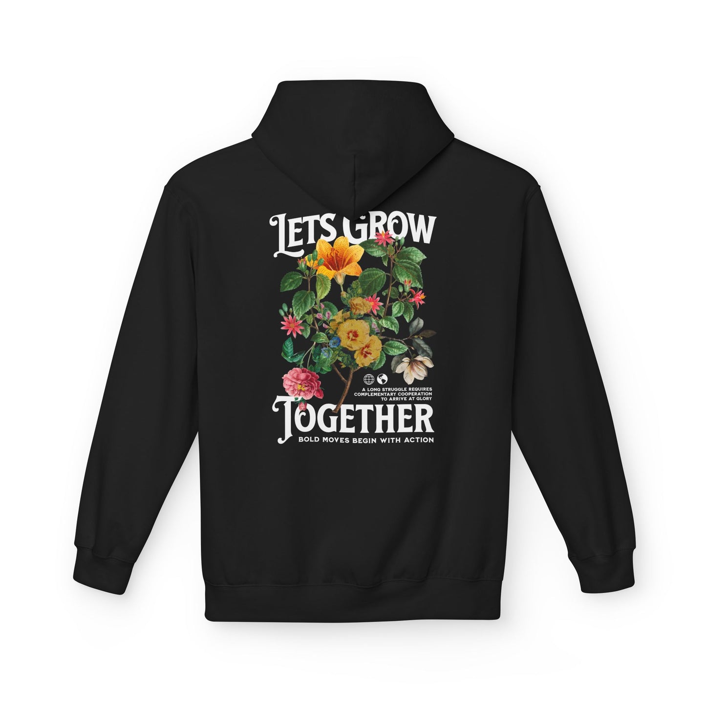 Lets Grow Together Floral Hoodie