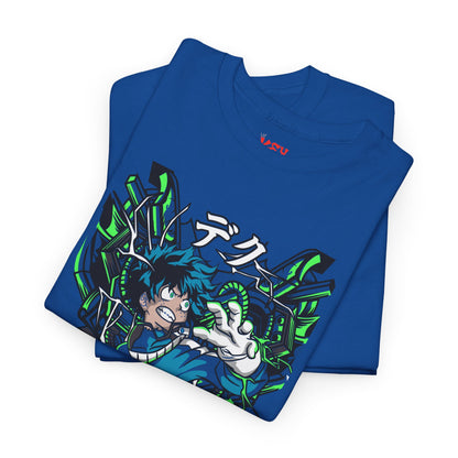 Deku Anime Mecha Pilot T-Shirt — Neon Japanese Text Design
