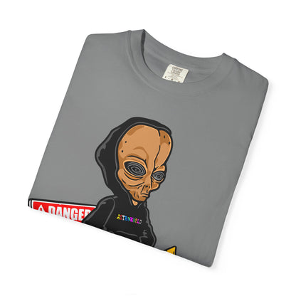 Alien Hooded T-Shirt — "No Trespassing" Desert Graphic