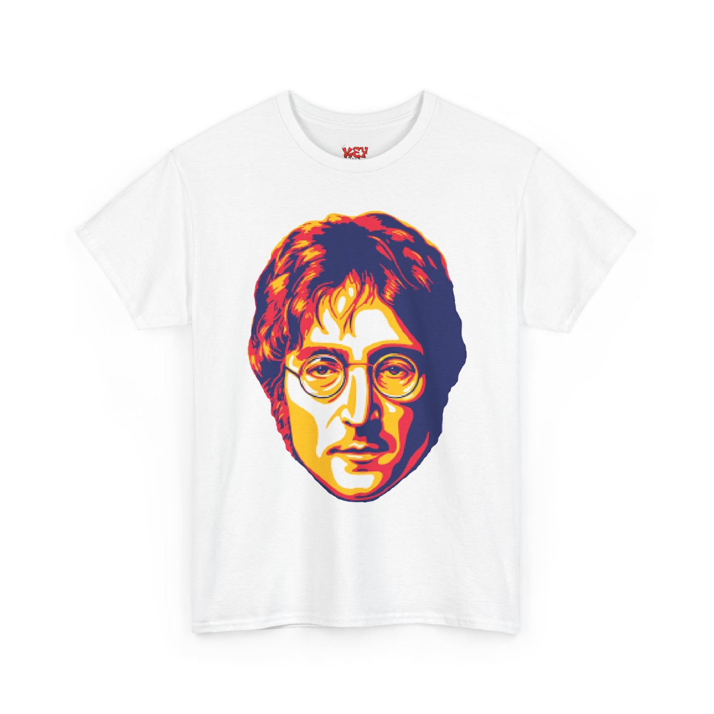 John Graphic Portrait Tee — Retro Psychedelic Face Design
