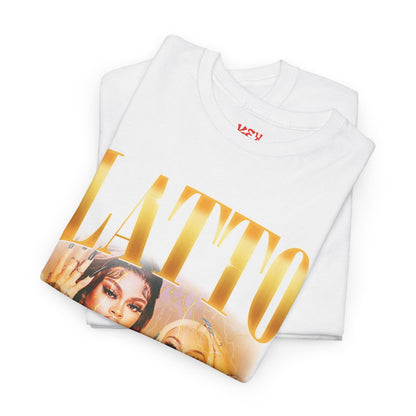Latto Graphic Tee — 'LATTO' Gold Portrait Band T-Shirt
