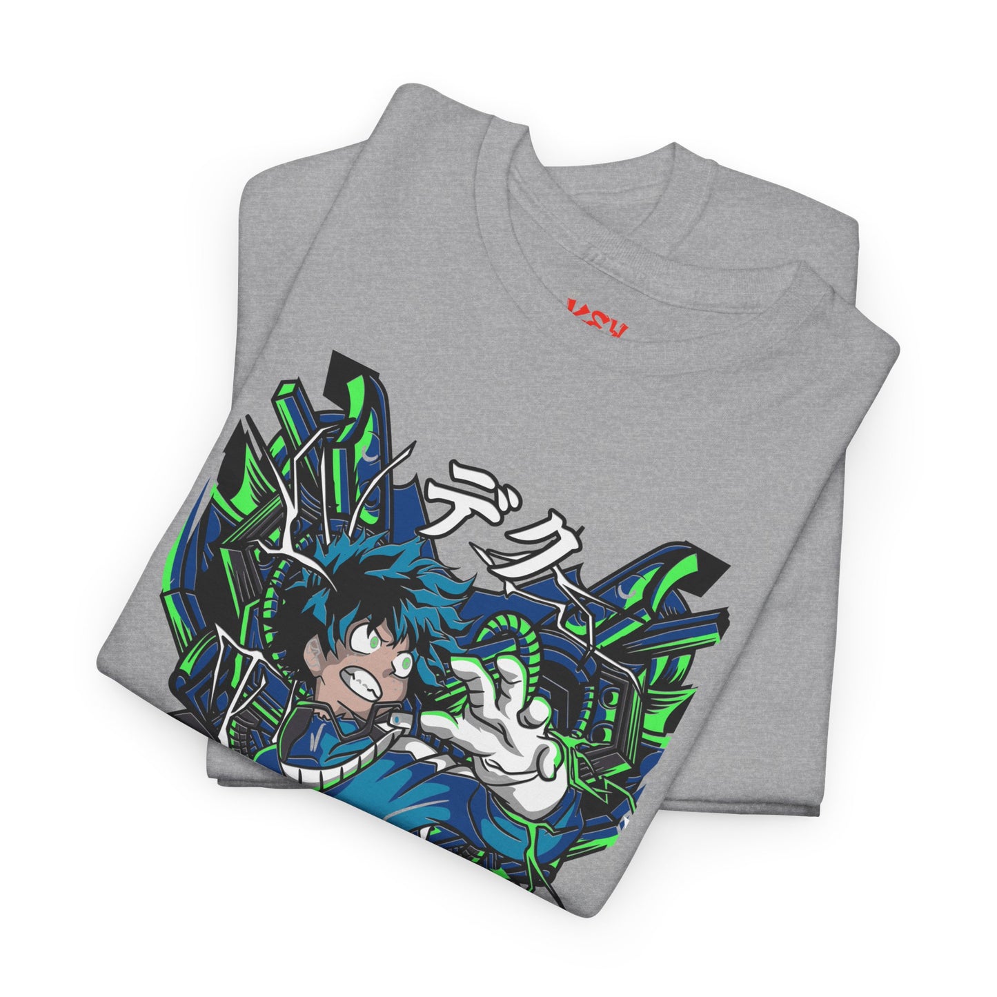Deku Anime Mecha Pilot T-Shirt — Neon Japanese Text Design
