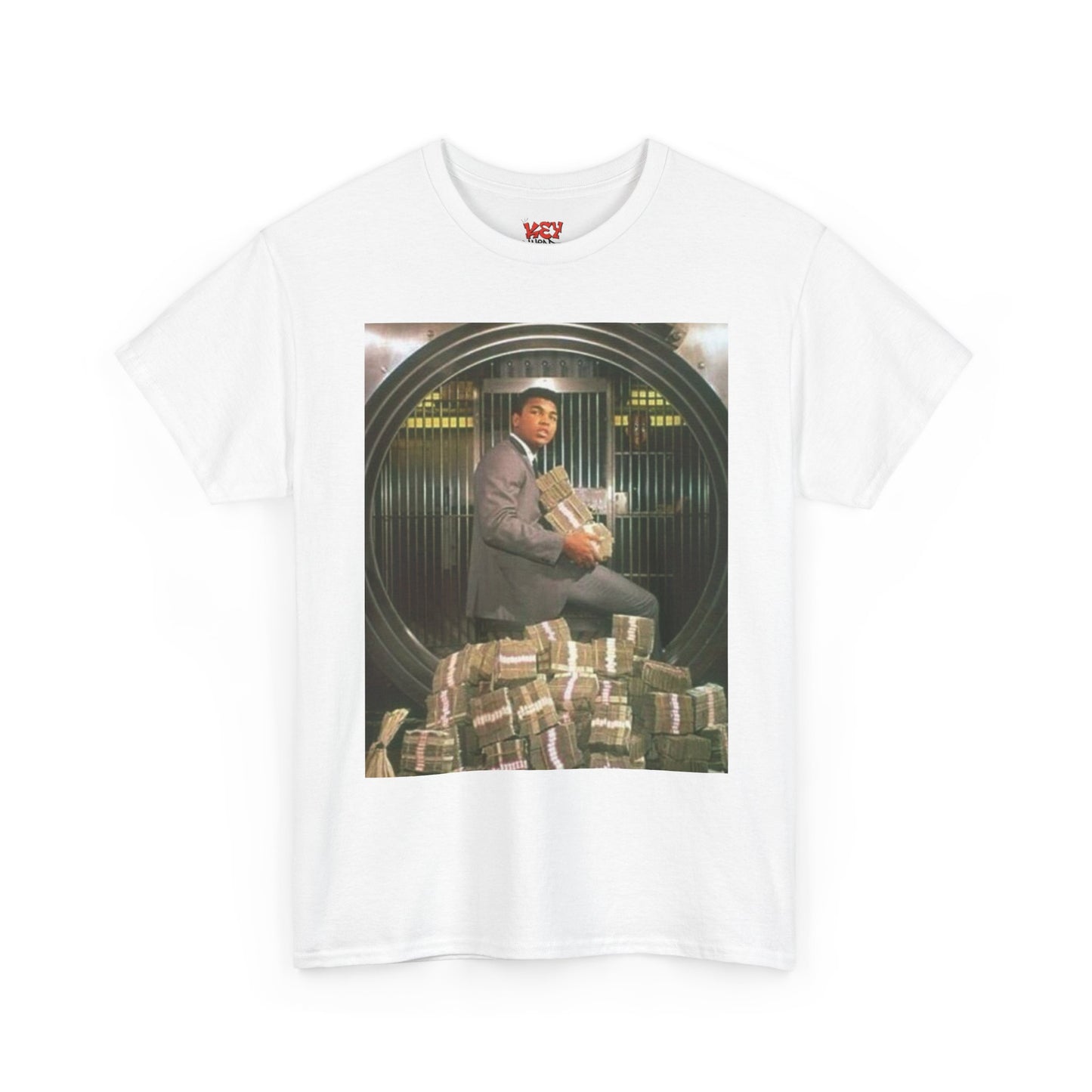 Ali Money Vault Graphic Tee — Vintage Heist Money Pile T-Shirt