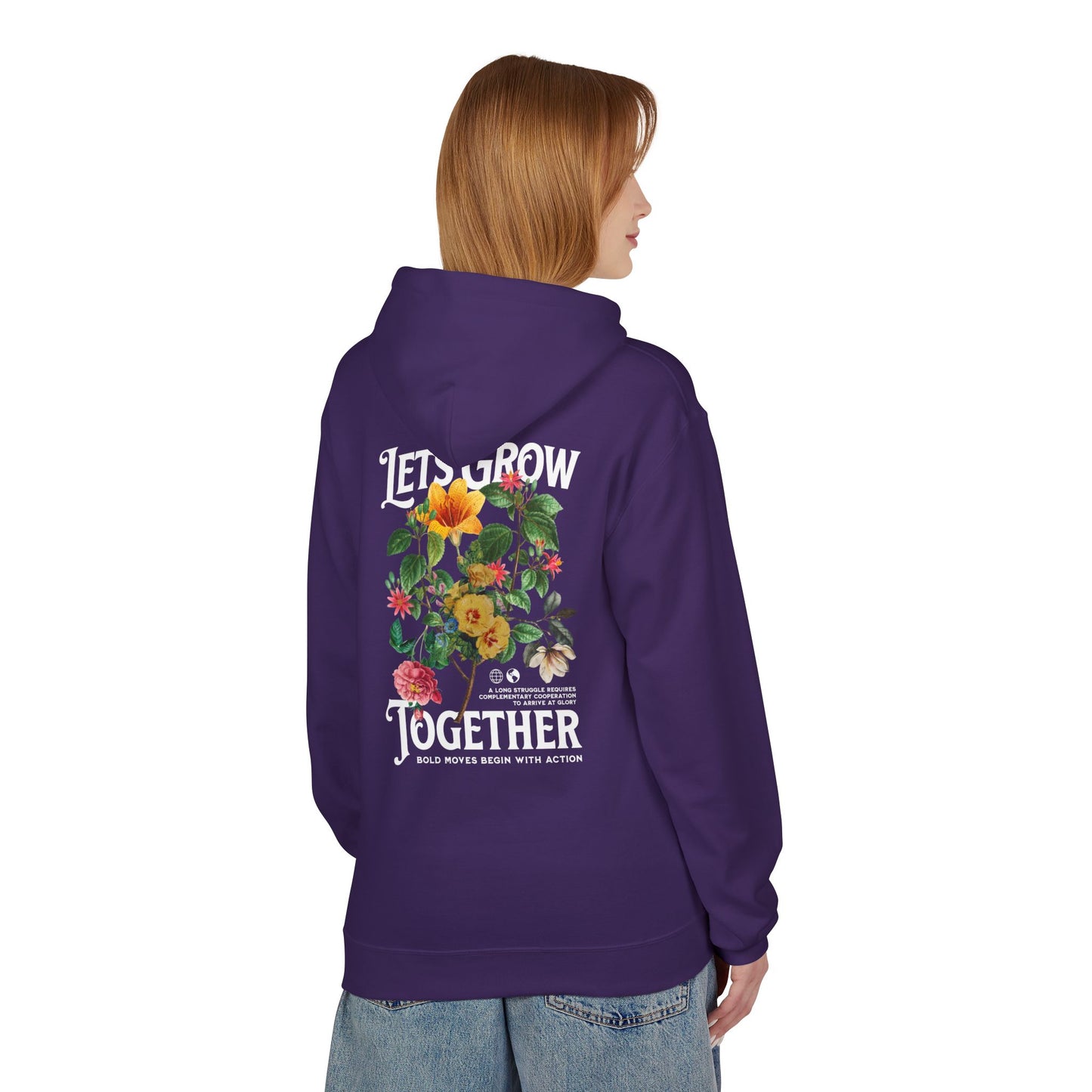 Lets Grow Together Floral Hoodie