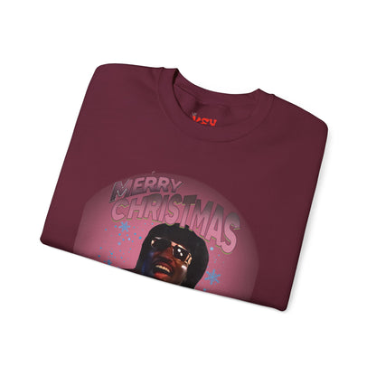 Pinky Christmas Crewneck Sweatshirt — "Merry Christmas Nukka!" Retro Holiday Graphic