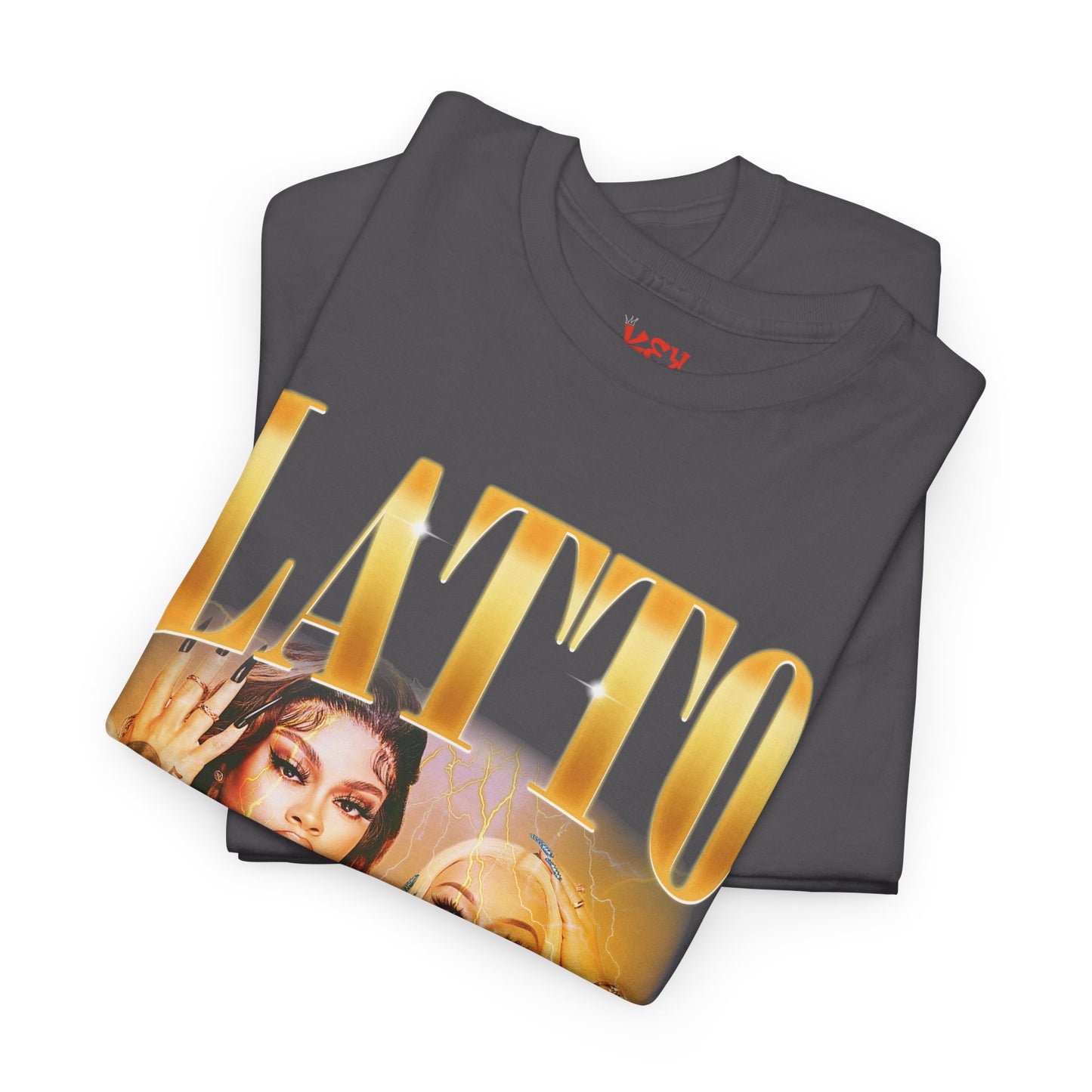 Latto Graphic Tee — 'LATTO' Gold Portrait Band T-Shirt