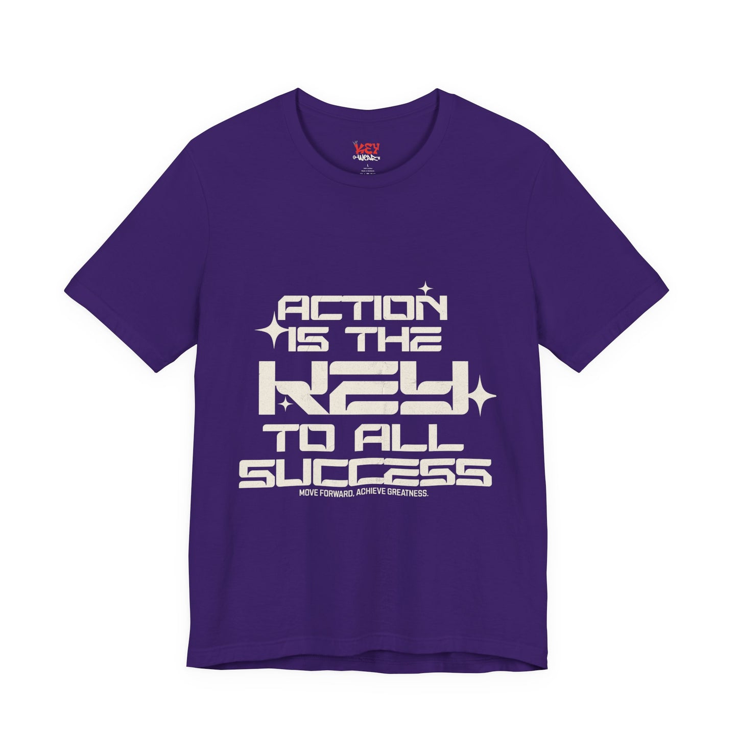 Motivational Unisex Tee: 'Action is the Key to All Success'